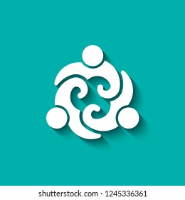 Teamwork People Friendship. Vector Logo Design
