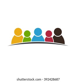 Teamwork People Group mit fünf Logos. Vektorgrafik