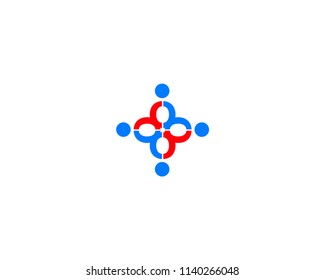 Teamwork or People Group Icon Vector Logo Template Illustration Design