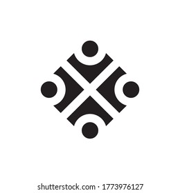 teamwork / people group icon vector isolated on white background