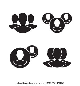 teamwork and people group icons