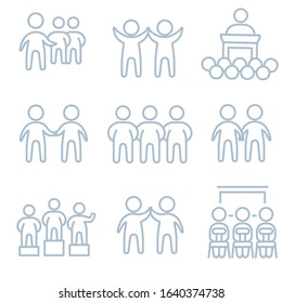 Teamwork people group icons pattern. Crowd of people seamless background. Recruitment Seamless pattern vector illustration