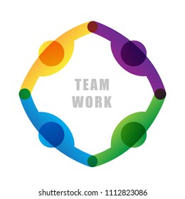 Teamwork people icon isolated on white background. Teamwork people icon for web site, marketing, app and logo. Creative business concept, vector illustration, eps 10