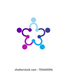 Teamwork People logo design vector