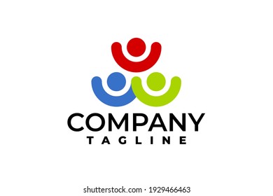 teamwork people logo symbol. isolated vector. business logo.