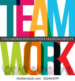 Teamwork people logo typography 