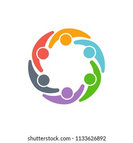 Teamwork People Logo. Vector Design