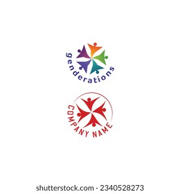 Teamwork People Logo. Vector Design Illustration