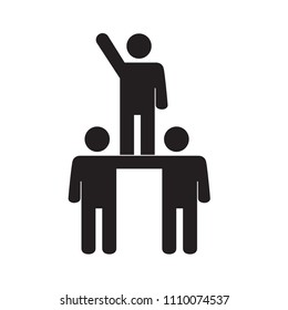 Teamwork people pyramid icon isolated on white background. Teamwork people for web site, marketing, app and logo. Creative business concept, vector illustration, eps 10