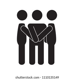 Teamwork people silhouette isolated on white background. Teamwork people for web site, marketing, app, logo and promotion materials. Creative business concept, vector illustration, eps 10