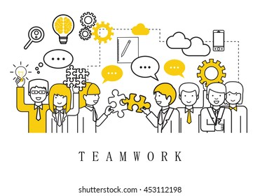 Teamwork, People Team - Auf weißem Hintergrund - Vektorgrafik, Grafikdesign. Für Web,Websites,Magazine-Seite,Druckmaterialien