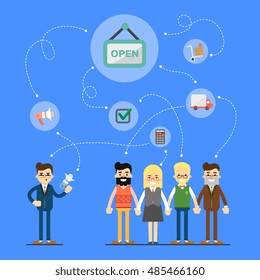 Teamwork people together vector. Social network people. Community of social people networking concept