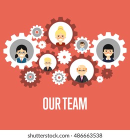 Teamwork people together vector. Social network people. Community of social people networking concept