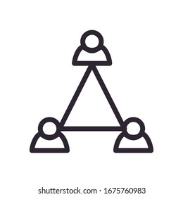 teamwork people in triangle line style icon vector illustration design