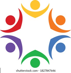 Teamwork people unity group, icon vector
