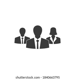 Teamwork People Users Icon Isolated Black and White Vector Graphic