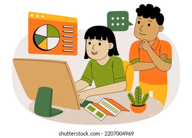 Teamwork People in Vector Illustration