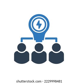 teamwork plan icon - Creative team icon - professional expert team icon