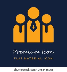 Teamwork premium material ui ux isolated vector icon in navy blue and orange colors