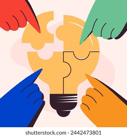 Teamwork in Problem Solving Concept Illustration