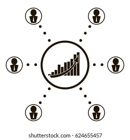 Teamwork progress business illustration.