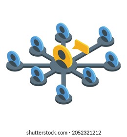 Teamwork project icon isometric vector. People business employee. Success marketing