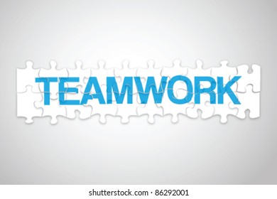 Teamwork puzzle concept vector