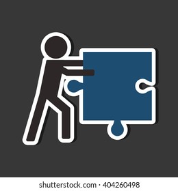 Teamwork with puzzle design, vector illustration