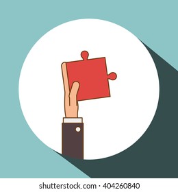 Teamwork with puzzle design, vector illustration