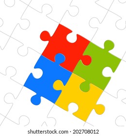 Teamwork puzzle pieces