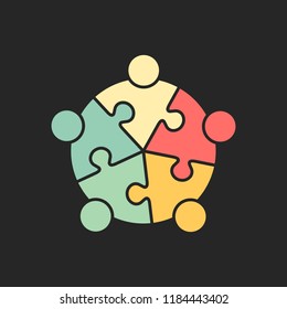 Teamwork Puzzled Meeting but Finally Succesful - Logo