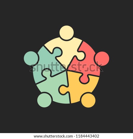Teamwork Puzzled Meeting but Finally Succesful - Logo