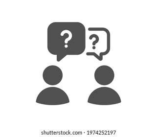 Teamwork questions icon. Ask help sign. Support problem symbol. Quality design element. Flat style teamwork questions icon. Editable stroke. Vector