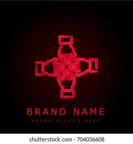 Teamwork red chromium metallic logo