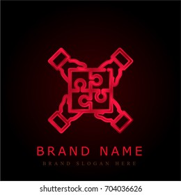 Teamwork red chromium metallic logo