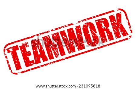 Teamwork red stamp text on white