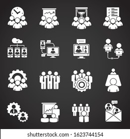 Teamwork related icons set on background for graphic and web design. Creative illustration concept symbol for web or mobile app.