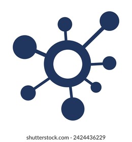 Teamwork, research, and global connections. Shared global ethos, abstract techno element for modern and retro technological design. Simple color vector pictogram isolated on white background