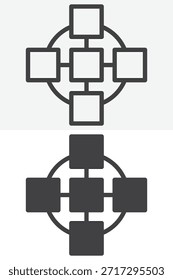 Conjunto de ícones de estilo diferente do esquema de trabalho em equipe. Linha e contorno com versão de ícone sólido, símbolo e sinal de vetor de traçado editável. Ícone de trabalho em equipe para colaboração e processo.