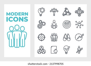 Teamwork set icon symbol template for graphic and web design collection logo vector illustration
