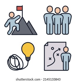 plantilla de símbolo de icono de conjunto de trabajo de equipo para ilustración vectorial de colección de diseño gráfico y web