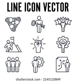 Symbolvorlage für Teamwork-Set-Symbol für Grafik- und Webdesign-Kollektion, Vektorgrafik