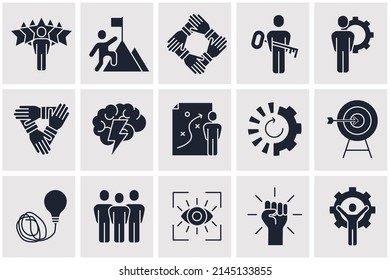 Symbolvorlage für Teamwork-Set-Symbol für Grafik- und Webdesign-Kollektion, Vektorgrafik