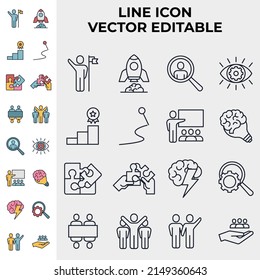 plantilla de símbolo de icono de conjunto de trabajo de equipo para ilustración vectorial de colección de diseño gráfico y web