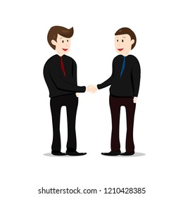 Teamwork, shake hands, business man partner working together, character cartoon collection flat design vector isolated on white background