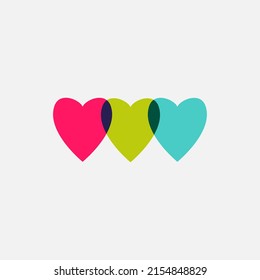 Teamwork, Sign Of Unity. Social Network Family Friends Logo Design. Care Heart. Help Together Logo.