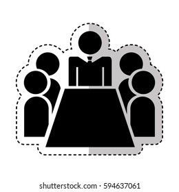 teamwork silhouette figure human