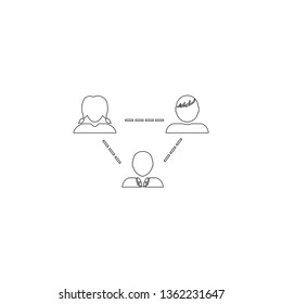 Teamwork. simple flat vector icon illustration. outline line symbol - editable stroke
