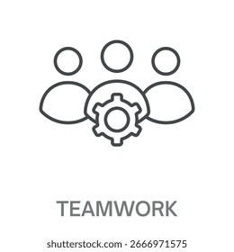 Ilustração de Símbolo de Contorno de Design de Estilo Simples em Equipe