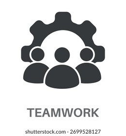 Teamwork Einfacher Stil Glyphe Design Vektor